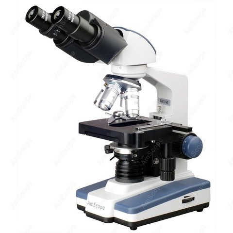 AmScope – Microscope binoculaire composé de 40x2500x LED de laboratoire avec scène mécanique 3D à deux couches ► Photo 1/1