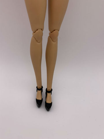 Chaussures de poupée noires plates, chaussures de jouets pour votre barbie avec pied plat BBIA14 ► Photo 1/2