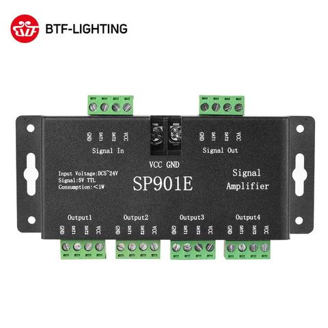 Amplificateur de Signal SP901E, pour WS2812B, WS2811 et WS2813 pixels, RGB, LED bandes, bande de Signal adressable, bande de rêve, DC5-24V ► Photo 1/6