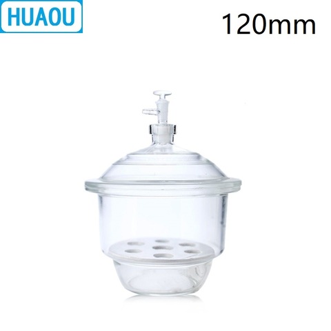 HUAOU-dessiccateur sous vide, 120mm, avec bouchon intégré au sol, plaque en porcelaine avec verre transparent, équipement de séchage de laboratoire ► Photo 1/3