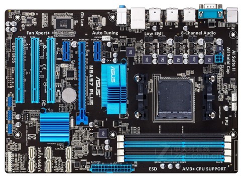 Asus – carte mère M5A97 PLUS pour ordinateur de bureau, composant pc, compatible avec processeurs 970, Socket AM3, DDR3, SATA3, usb 2.0, d'occasion ► Photo 1/1