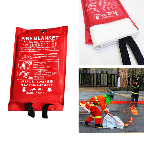 Couverture de survie en fibre de verre 1m X 1m, couverture de sécurité ignifuge, fournitures pour éteindre le feu ► Photo 1/4