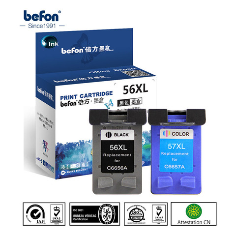Befon – cartouche d'encre de remplacement 56XL 57XL, pour HP 56 57, HP56, HP57, pour Deskjet 2100, 220, 450, 5510, 5550 ► Photo 1/6