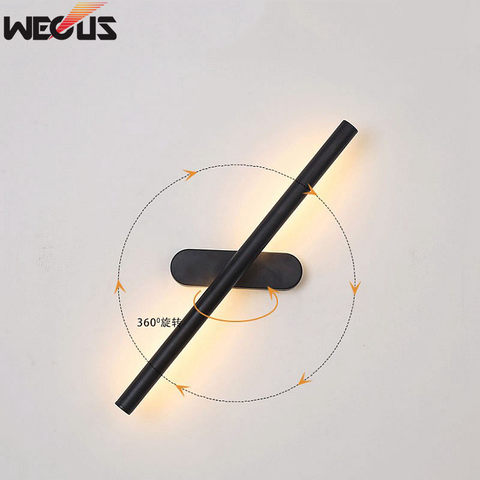 (WECUS) 360 degrés rotatif lampe murale créative, salle de bain/salle de bain LED miroir phare, étude/chambre lampe murale ► Photo 1/5