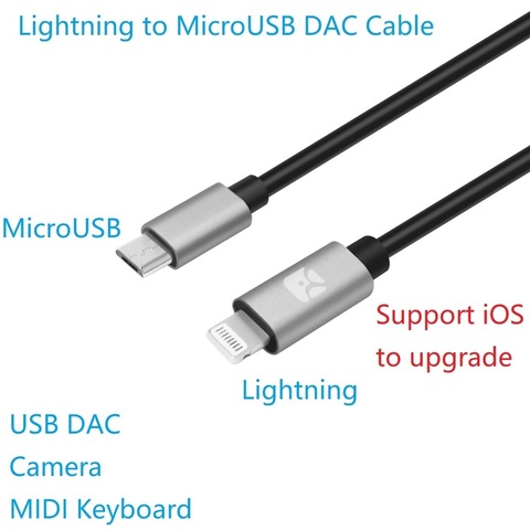 Meenova Lightning-to-MicroUSB câble USB DAC OTG pour iPhone/iPad/iPod accord Mojo Hugo Pha3 Fiio HiFi Oppo HA2 K5 caméra 15cm 1.2m ► Photo 1/6