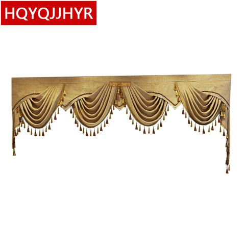 Valance de luxe européenne et américaine, 13 styles, personnalisée pour villa, salon, chambre à coucher, hôtel, non inclus rideau en tissu et tulle ► Photo 1/1