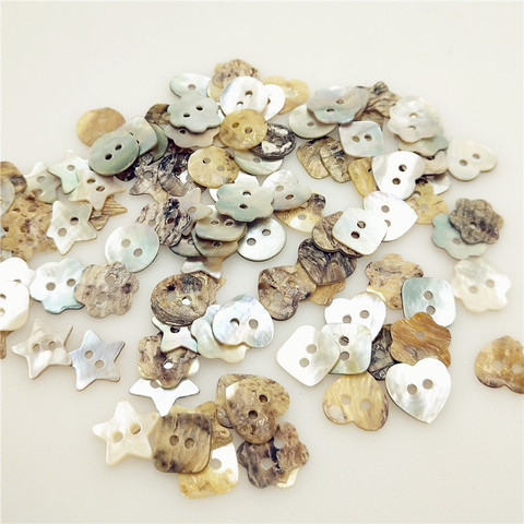 U PICK-up boutons de couture naturelle, 30 pièces/lot, coquille ronde couleur mère de perle, 2 boutons à trous, accessoires de couture de vêtement DIY ► Photo 1/6