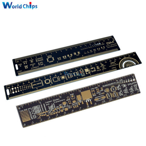 Règle PCB multifonctionnelle 15cm 20cm 25cm, outil de mesure, résistance condensateur puce IC SMD unités d'emballage pour les ingénieurs en électronique ► Photo 1/6