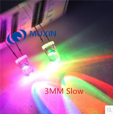 Diode électroluminescente multicolore RGB, 50pcs, 3mm, 20ma, 3V, LED ► Photo 1/3