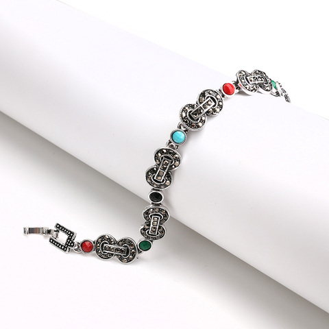 Kinel – Bracelets style bohémien pour femmes, bijoux Vintage, couleur argent, 8 mots ► Photo 1/6