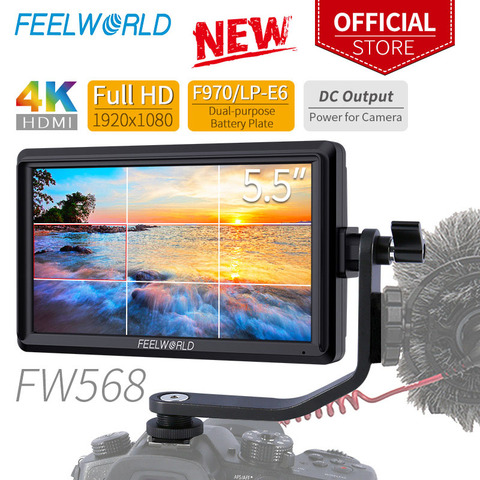 FEELWORLD FW568 5.5 pouces caméra champ DSLR moniteur petit Full HD 4K HDMI 1920x1080 IPS aide à la mise au point vidéo pour Sony Nikon Canon ► Photo 1/6