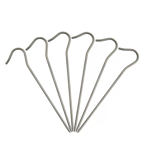 10 pièces titane alliage Ti tente cheville clou extérieur Camping accessoire tente pieu plier crochet tête diamètre 3.0mm x 165mm ► Photo 1/5