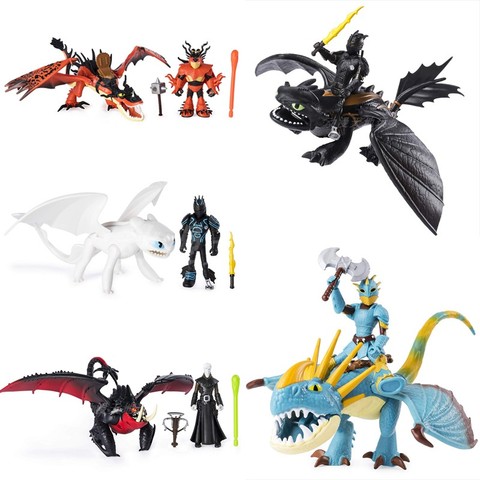 Jouets pour enfants, comment former votre Dragon 3 Night Fury, noir et blanc, sans dents, modèle de dragon en PVC, 100% authentique ► Photo 1/6