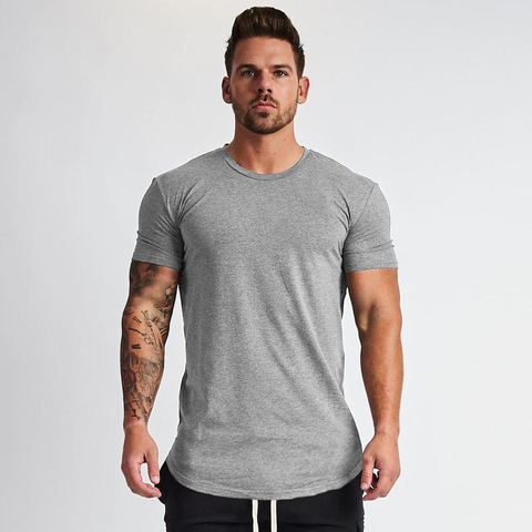 Muscleguy-t-shirt col rond Homme, uni, de fitness, en coton, musculation, slim ► Photo 1/6