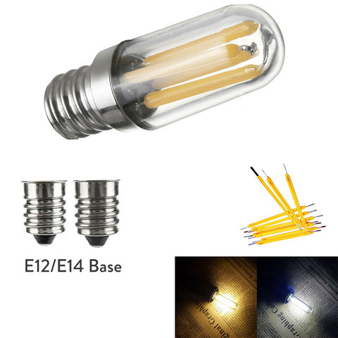 Mini E14 E12 LED réfrigérateur congélateur Filament lumière COB Dimmable ampoules 1 W 2 W 4 W lampe chaud/froid blanc lampes éclairage ► Photo 1/6