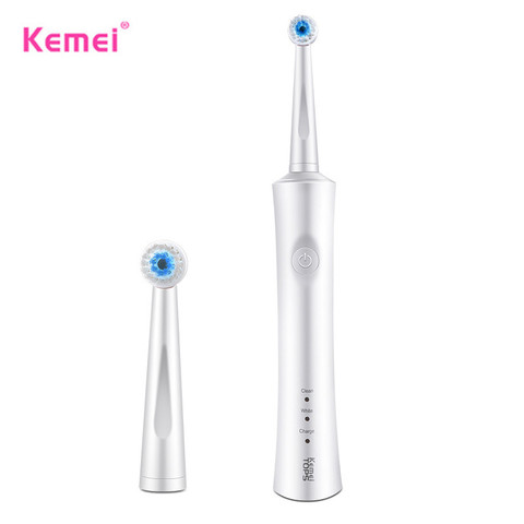 Kemei 2 Minutes Timing Fermeture Brosse À Dents À Ultrasons Sonic Électrique Rotatif Têtes de Rechange Brosse à Dents Propre Et Blanc ► Photo 1/6