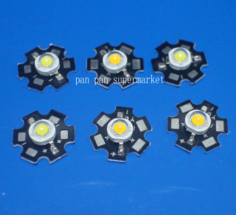 10 pièces 3 W haute puissance puce blanc chaud blanc lumière perle émetteur LED ampoule Diodes lampe perles avec 20mm étoile PCB Platine dissipateur thermique ► Photo 1/6