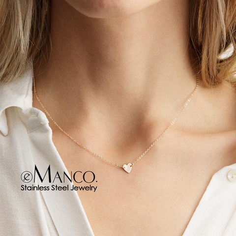 EManco Dainty-collier au ras du cou personnalisé initial en acier inoxydable pour femmes, collier d'amour avec cœur ► Photo 1/3