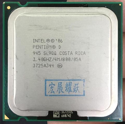 Intel Pentium D 945 PC Ordinateur De Bureau Processeur PD 945 CPU LGA775 CPU 4 M Cache 3.40 GHz 800 MHz PD945 ► Photo 1/2