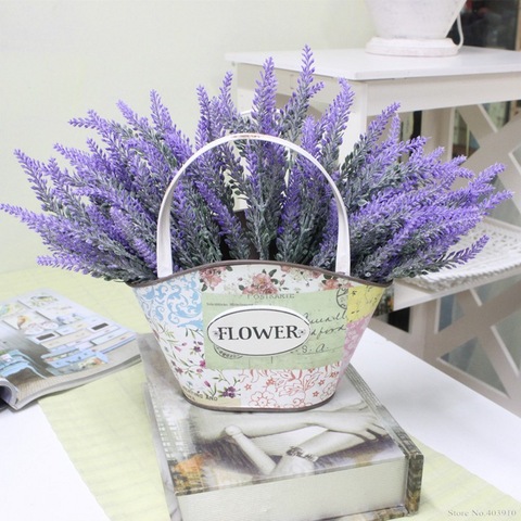 Fleurs de lavande décoratives de Provence romantique, fleurs artificielles en soie, grain décoratif, Simulation de plantes aquatiques ► Photo 1/6