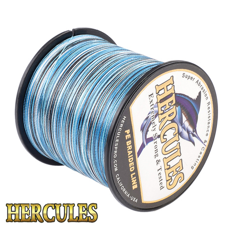 Hercules – fil de pêche tressé de haute qualité, 4 brins, tissage PE, eau salée, 100M 300M 500M 1000M 1500M 2000M ► Photo 1/6