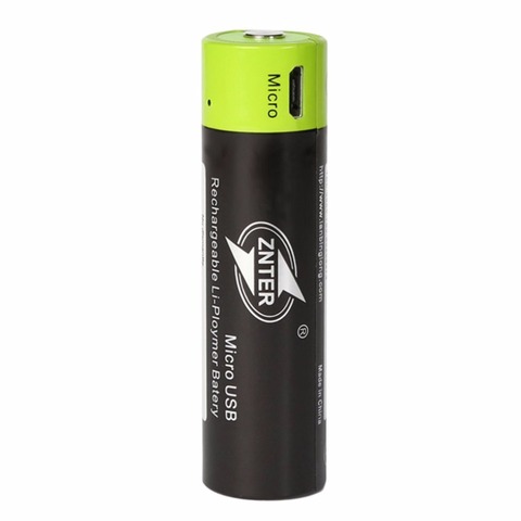 ZNTER – batterie Lithium polymère 3.7, 18650 V, 1500mAh, Rechargeable par USB, pour lampe de poche électronique et télécommande, Original ► Photo 1/5