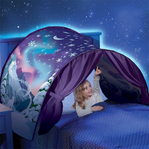 Up lit tente enfants bébé dessin animé neigeux pliable Portable Playhouse réconfortant dormir intérieur extérieur Camp Tipi jouets pour enfants ► Photo 1/6