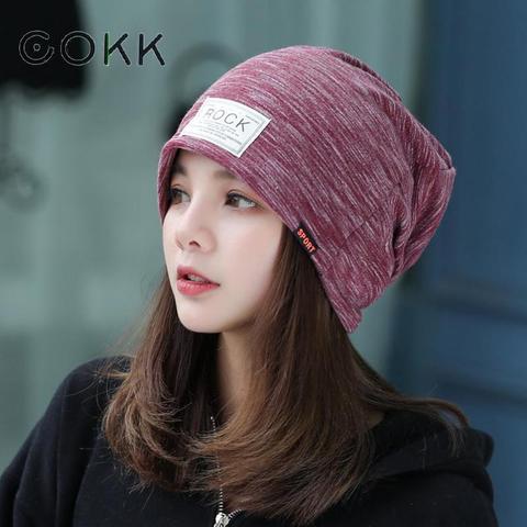 COKK – Bonnet de tête tricoté pour femme, couvre-chef style Skullies, Hip Hop, nouvelle collection printemps-automne ► Photo 1/4