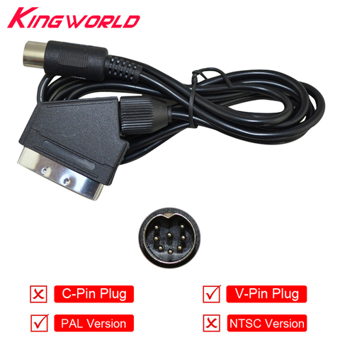 Haute qualité Version PAL prise v-pin câble péritel ue Audio vidéo pour SEGA m-ega Drive M-D et Genesis 1 ► Photo 1/5