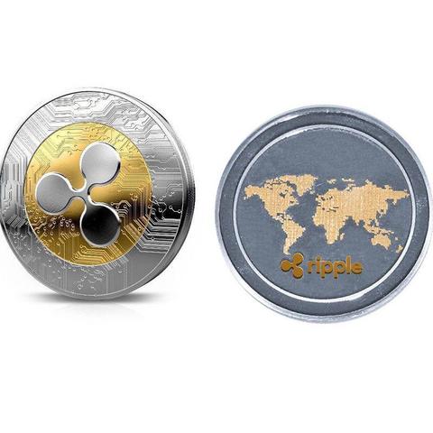 Nouveau 1 pièces ondulation pièce XRP CRYPTO commémorative ondulation XRP collectionneurs pièce cadeau pièce Art Collection or physique commémorative ► Photo 1/5