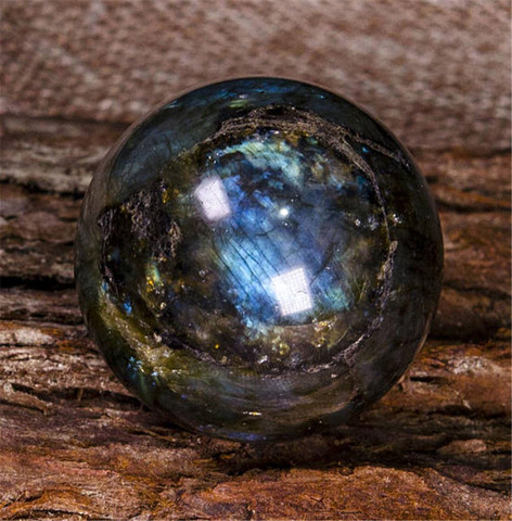 Boule à sphère polie en cristal Labradorite naturel 100%, haute qualité, cristal de guérison, pierres précieuses Flash, pierre brillante ► Photo 1/4