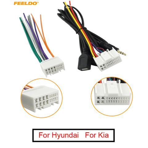 FEELDO-adaptateur de câblage stéréo pour voiture, CD, avec prise USB/AUX, pour Kia K2/K5/Sportage R, OEM, CD/DVD, stéréo ► Photo 1/4