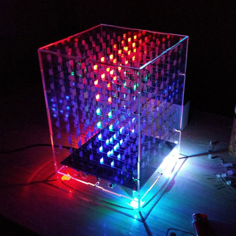 Cololful Lumière Cubes DIY Kit 8X8X8 WIFI Mobile Téléphone APP changement Mot 888 LED Clignotant Intelligent Électronique Production Pièces Cadeau 3D ► Photo 1/6