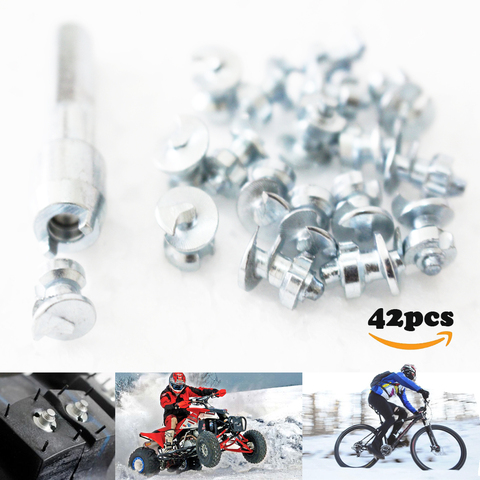 42 pièces crampons pneu pour chaussures de vélo bottes Motorbik voiture neige Goujons pour fatbike Vis dans le pneu goujon pêche Goujons a Vis ► Photo 1/6