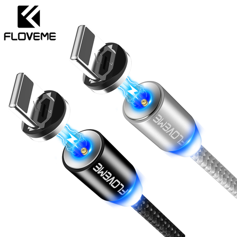FLOVEME – câble Micro USB magnétique de 1M, cordon de chargeur pour téléphone portable, iPhone X, Samsung, Xiaomi ► Photo 1/6