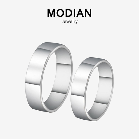 Modian – bague de Couple en argent Sterling 100%, bijou de Couple classique pour femmes et hommes, vente de Bijoux de mariage, Simple, 925 ► Photo 1/5