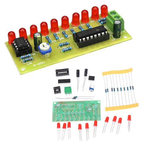 Kit de bricolage électronique LED, chasseur de lumière à eau, Module NE555 + CD4017, pilote NE555, Circuit rouge ► Photo 1/6