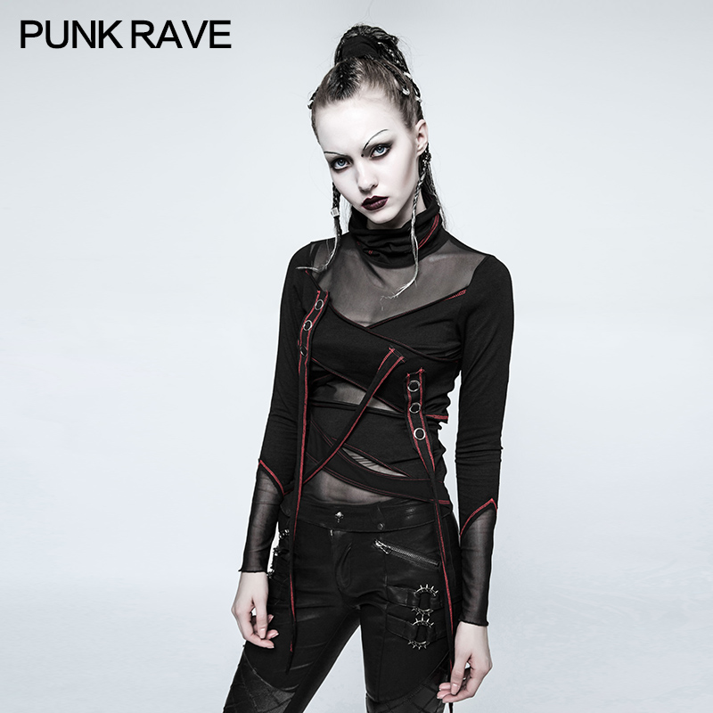 Punk Rave T-shirt sans manches pour femme Style gothique Style décontracté