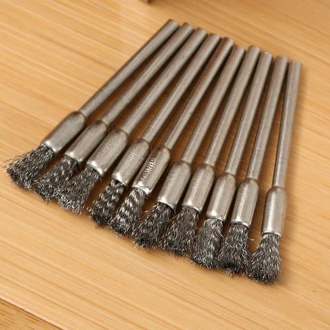 Brosses de perceuse en fil d'acier, accessoires de polissage dremel, outils dremel, accessoires pour Mini perceuse roue de brossage 5mm 10 pièces ► Photo 1/2