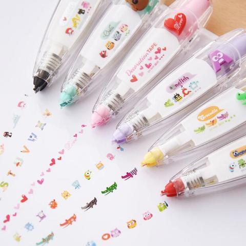 Nouveauté Kawaii animaux Push Type décoratif Correction bande correcteur journal papeterie fournitures scolaires ► Photo 1/3