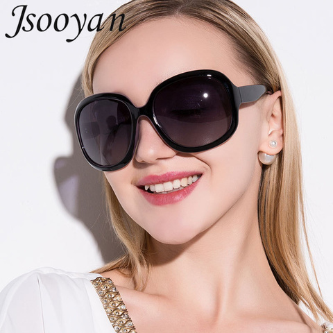 Jsooyan surdimensionné lunettes de soleil polarisées femmes marque de luxe Designers lunettes de soleil ovales Vintage noir nuances UV400 zonnebril dames ► Photo 1/6