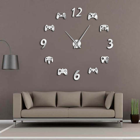 Manettes de jeux vidéo, horloge murale de grande taille, décoration de salle de jeux, Design moderne, horloge murale géante, pour chambre de garçons ► Photo 1/6