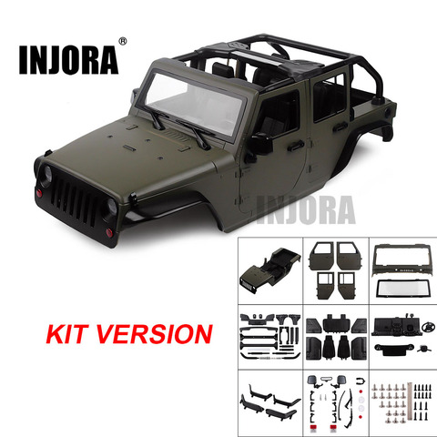 INJORA Kit non assemblé 313mm empattement cabriolet ouvert carrosserie pour 1/10 RC chenille axiale SCX10 90046 Jeep Wrangler ► Photo 1/6