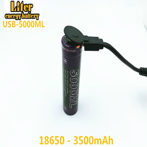 Batterie rechargeable USB 5000ML Li-ion USB 18650 3500mAh 3.7V batterie Li-ion + fil USB ► Photo 1/1