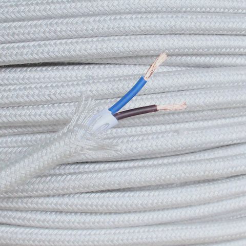 Câble en Textile de coton recouvert | 3m 5m 10m 2 Core 0,75mm2, câble tressé Vintage, fil électrique cordon lumineux Vintage ► Photo 1/4