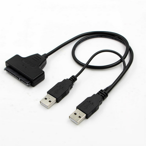 Câble adaptateur USB 2.0 vers SATA 7 + 15 broches 22 broches pour disque dur de 2.5 pouces, double USB 2.0 vers SATA 22 broches ► Photo 1/3