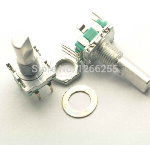 Encodeur rotatif, commutateur de code/EC11/potentiomètre numérique audio, avec interrupteur, 5 broches, longueur de poignée 20mm, 5 pièces/lot ► Photo 1/1