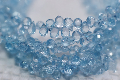 Perles en topaze bleu ciel pour fabrication de bijoux, 1 pièce, à facettes, 4-7mm, pour bricolage, vente en gros, pierre naturelle, FPPJ ► Photo 1/4