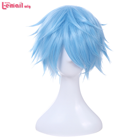 L-email-perruque Cosplay synthétique Kuroko no Basket, 30cm, perruque Cosplay courte, bleu clair, pour hommes ► Photo 1/5