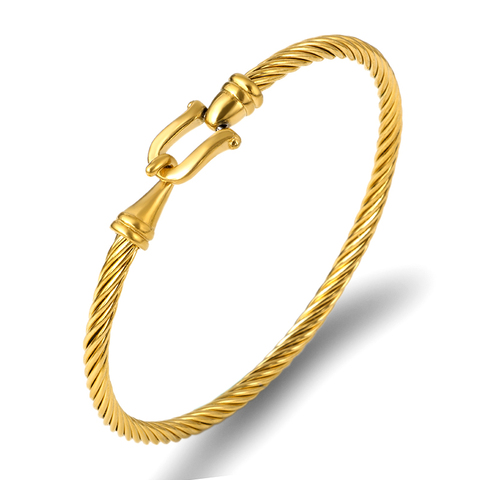 Bracelets à breloques tendance pour femmes, couleur or, fil en acier inoxydable 316L, fins et simples, bijoux ► Photo 1/6